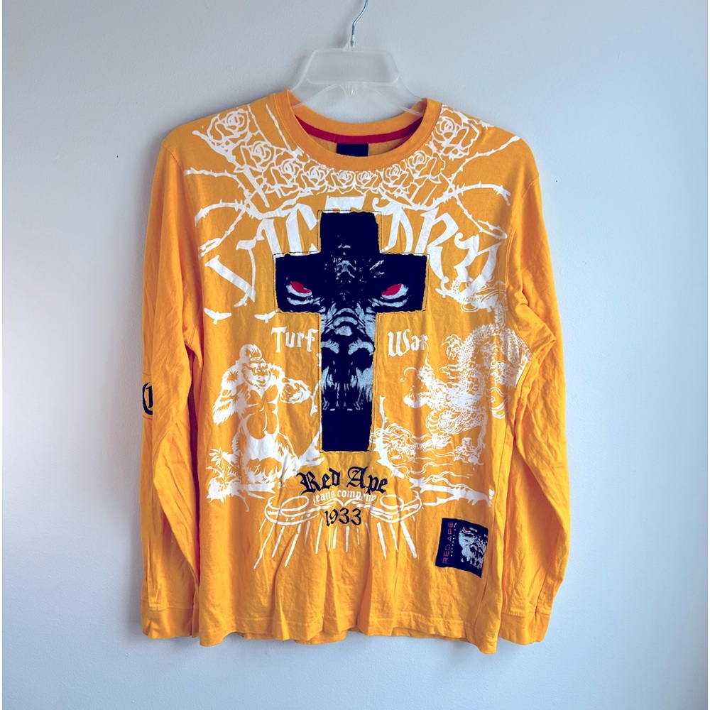 Red Ape Size XL Yellow Long Sleeve 100% Cotton Unisex Shirt
